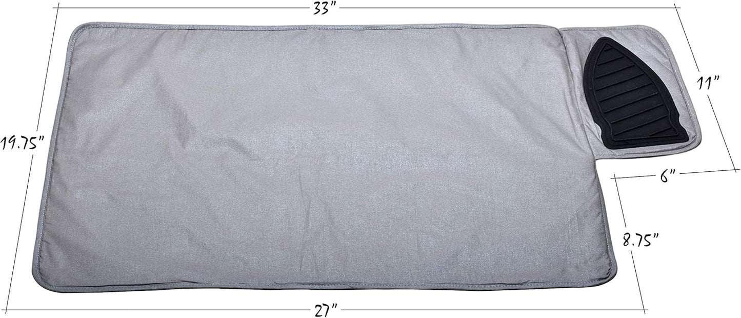 Handy Laundry Portable Ironing Mat - Easily Change Any Flat Surface into an Ironing Board. Features Silicone Slip Resistant Iron Rest to Safely Place Your Hot Iron. Easy to Take Along When Traveling.