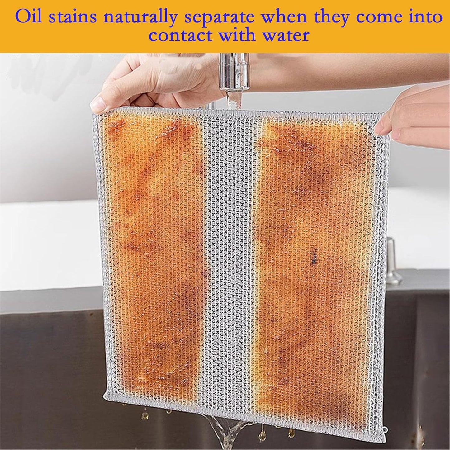 10PCS Double Wet and Dry Wire Dishcloth, Stainless Steel Scrubber, Multi-Purpose Wire Miracle Cleaning Cloths, Non-Scratch, for Powerful Cleaning of Cookware and More.(10PCS)