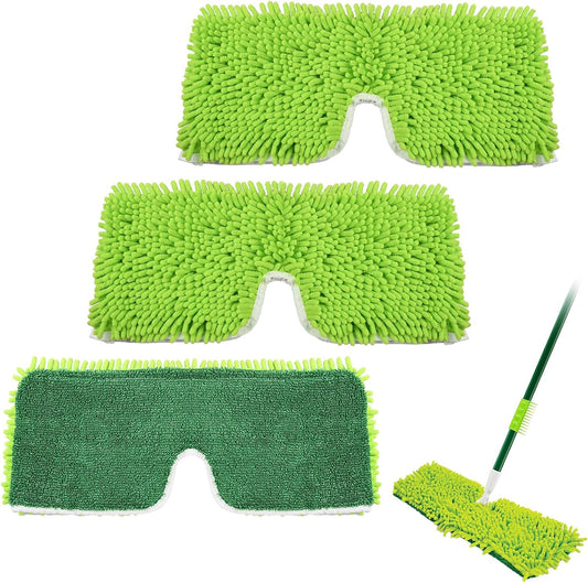 3 Pack Mop Head Replacement for Libman 18" 2-Sided Microfiber Dust Mop, Washable & Reusable Mop Pad Refills for Libman Flat Mop for Indoor & Outdoor Flooring, Bedrooms, Kitchens, Living Rooms