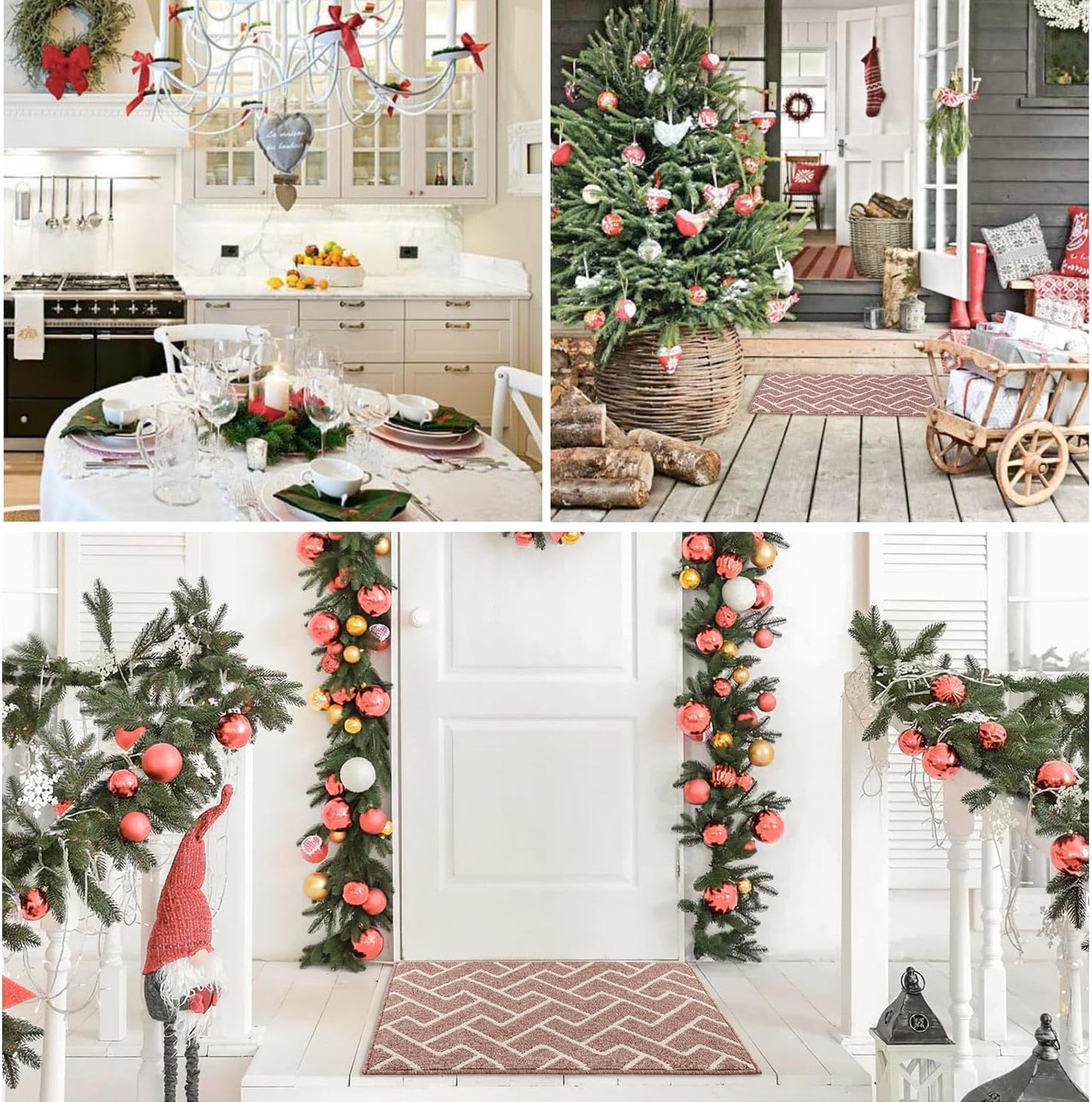 hicorfe Indoor Doormat,Front Back Door Mat Rubber Backing Non Slip Door Mats 32"x48" Absorbent Resist Dirt Entrance Doormat Inside Floor Mats for Entryway Washable Low-Profile(Light Pink)