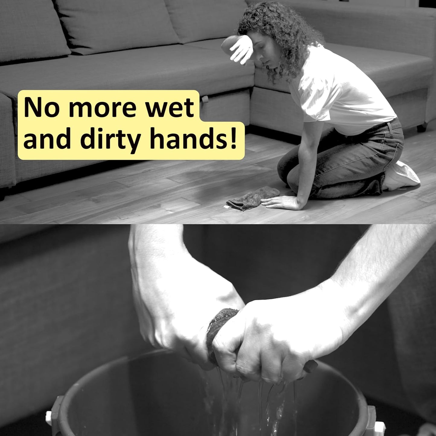 OneTouch GO! Floor Cleaner, Floor Mops, Sponge Mops, Mop with Wringing Function (Cleanow OneTouch GO! Mop + 2 Refills)