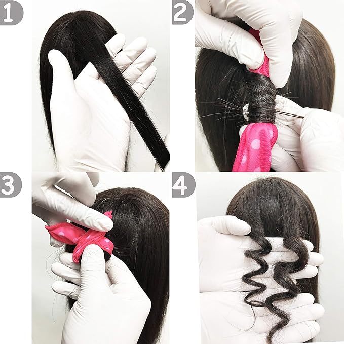 Aimin Hair Heatless Curlers, Soft Hair Curlers To Sleep In, Overnight Heatless Curls For Long Hair, No Heat Foam Curlers, Satin Sponge Rollers For Hair (30 pcs, light colour) …