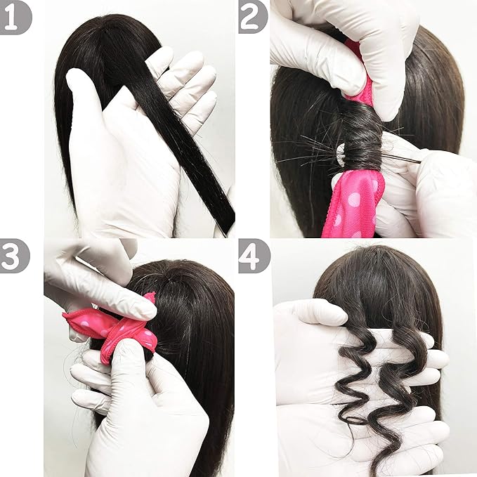 Aimin Hair Heatless Curlers, Soft Hair Curlers To Sleep In, Overnight Heatless Curls For Long Hair, No Heat Foam Curlers, Satin Sponge Rollers For Hair (40 pcs, light colour) …