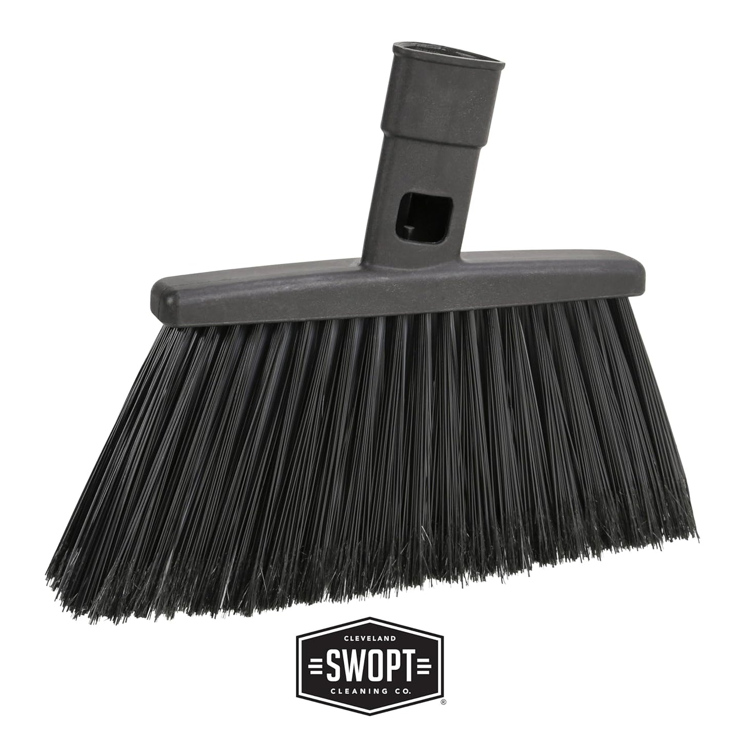 SWOPT Angled Broom Head + Push Broom Head + 17” Steel Dustpan – Multi-Surface Cleaning Kit Interchangeable with All SWOPT Cleaning Products for More Efficient Cleaning and Storage