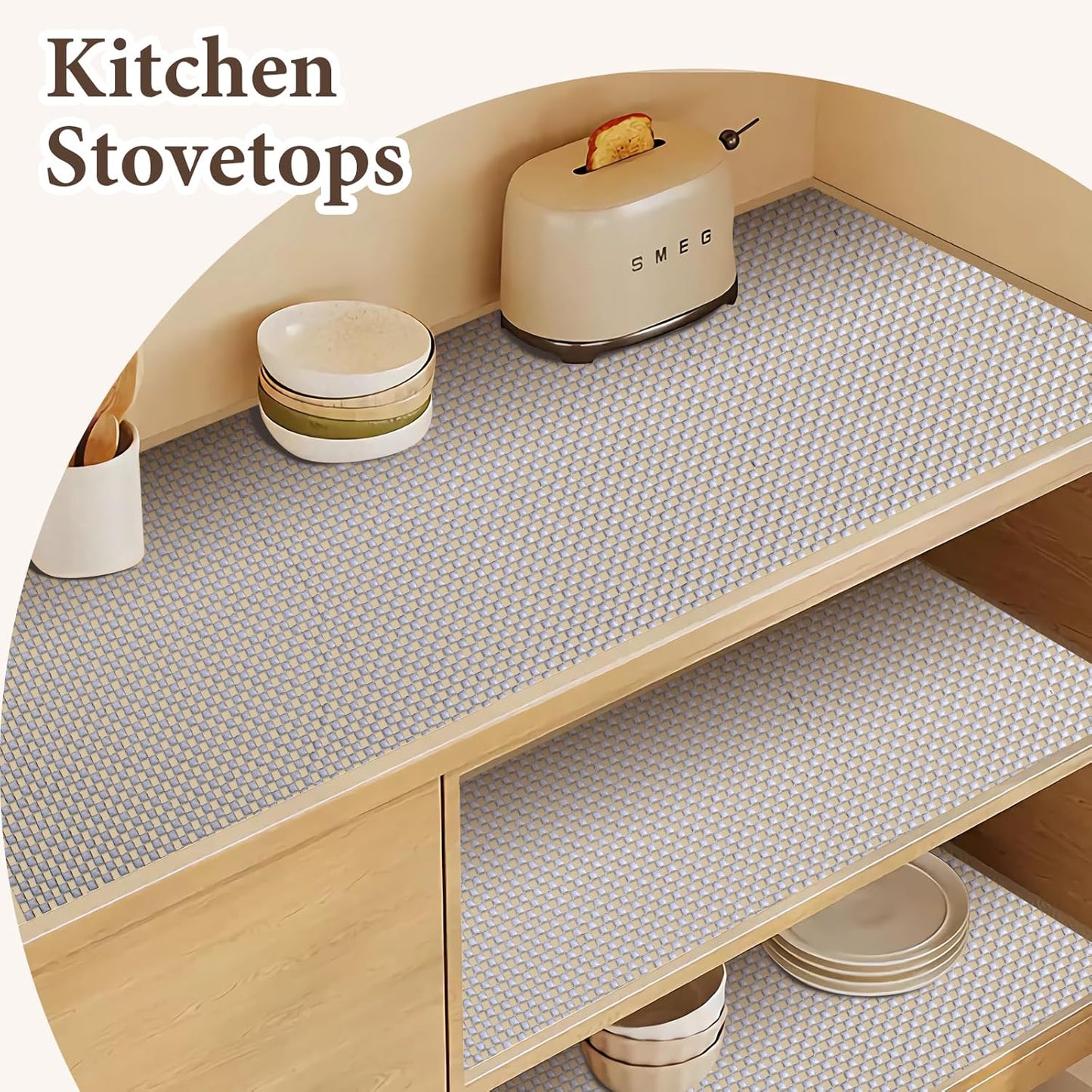 Shelf Liners for Kitchen Cabinets Non Adhesive Shelf Liner Paper Non-Slip Thickened Drawer Liner Easy to Clean for Tool Box Refrigerator Grey 11.8 x 236.2 in
