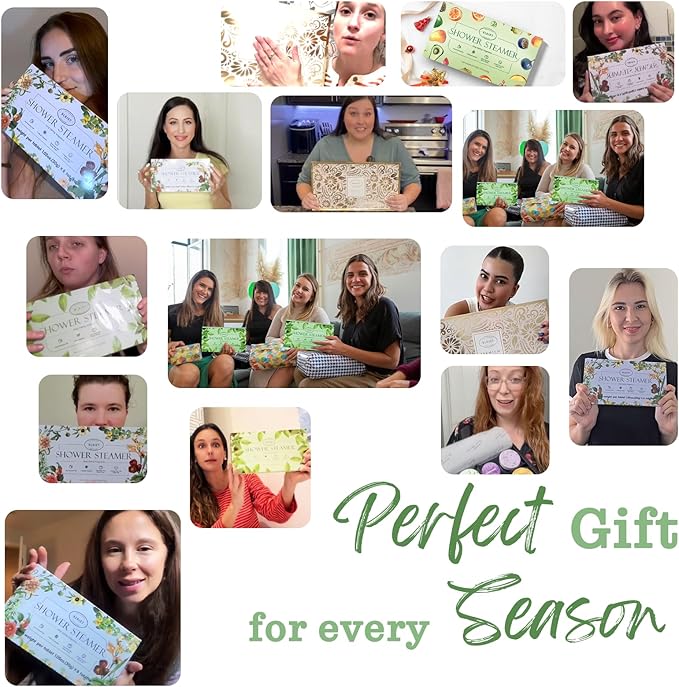 Shower Steamers Aromatherapy BLRIET 8 Pack Birthday Gifts for Women, Men, Teens, Mint Shower Bombs with Natural Essential Oil, Stress Relief and Relaxation, Gifts for Him Her, Spa Gifts