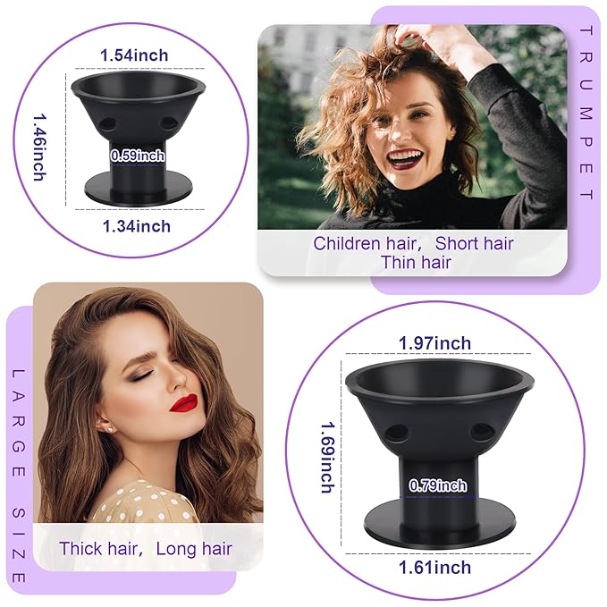 JANYUN 40 Pcs Black Magic Silicone Hair Rollers Include 20pcs Large Sleeping Curlers and 20pcs Small Silicone Hair Curlers (Pure Black)