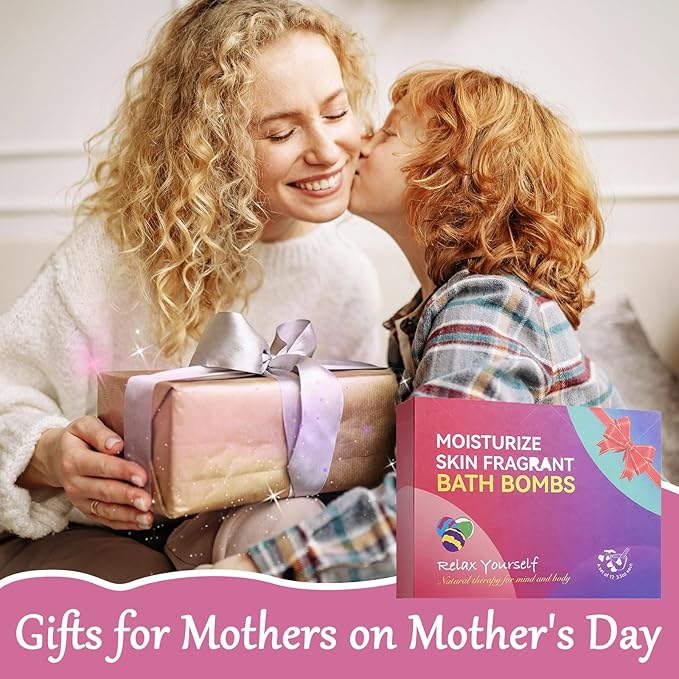 RoseFlower Bath Bombs Gift Set, 12pcs Colorful Bath Bombs, Handmade & Plant Essence, Plant Essential Oil Extraction, Home Bath to Moisturize Skin, Perfect SPA Gift for Women