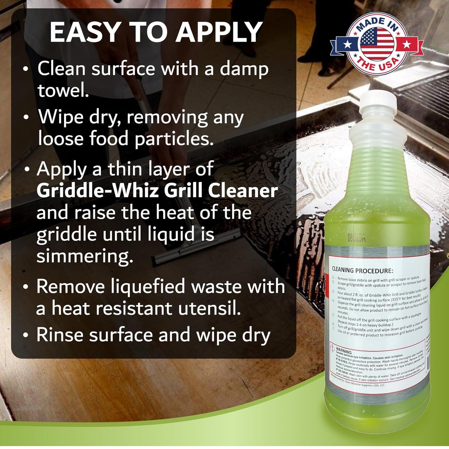 Combo Kit Flat Top Grill Griddle Surface Cleaner, 4-Pack Griddle-Whiz plus Griddles Scraper plus Pumice Stone for Tough Grease & Food Buildups for Griddles & Flat Top Grills