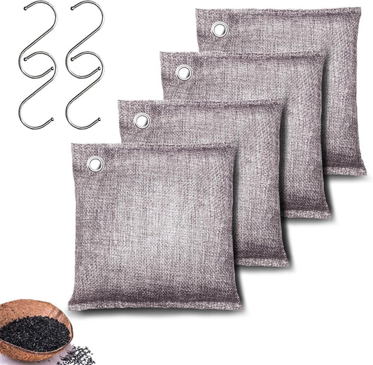 Activated Charcoal Odor Absorber, Odor Eliminator for Strong Odor,Coconut Shell Charcoal Air Purifying Bags for Home Car Closet Pet, Smoke Room Deodorizer