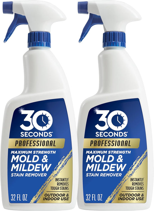 30 SECONDS Pro Mold and Mildew Stain Remover | Scrub Free | Brighter Results Instantly | Ready To Use | 32 Fl. Oz. (2 PACK)