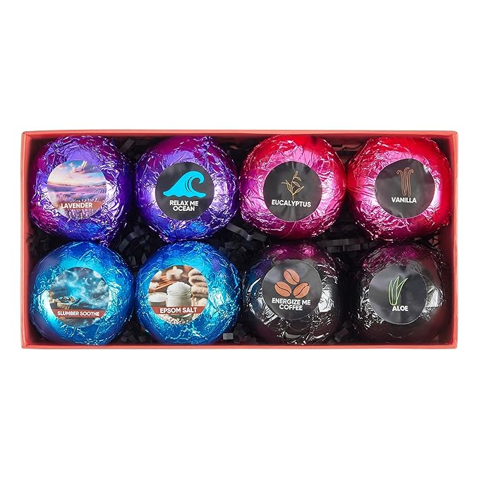 Bath Bombs for Women - Bath Bomb for Women Relaxing - Organic Bath Bombs with Feminine Scents for Her - 2.5 Oz Gift Set of 8 Scented All Natural