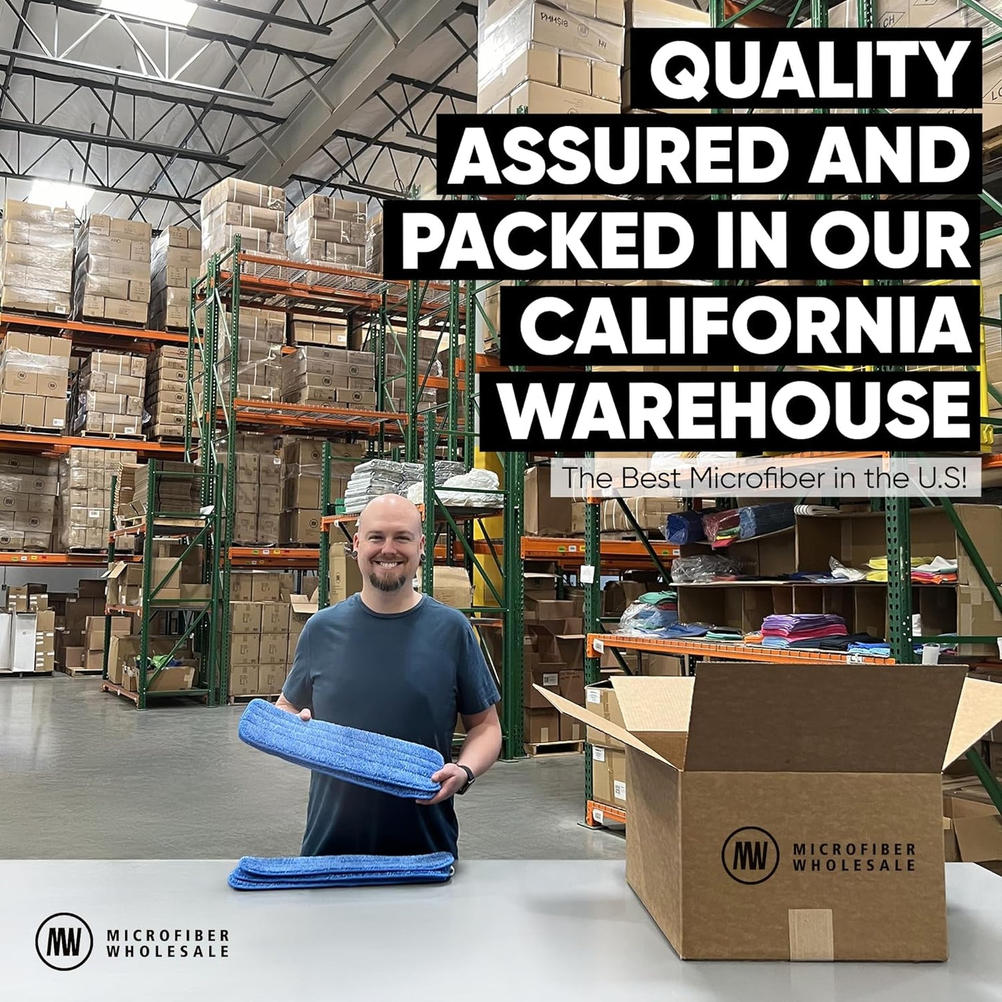 Microfiber Wholesale 18 inch Microfiber Mop Pads - Machine Washable, Reusable, Refills & Replacement Wet Mop Heads Compatible with Any Microfiber Flat Mop System (3 Pack)