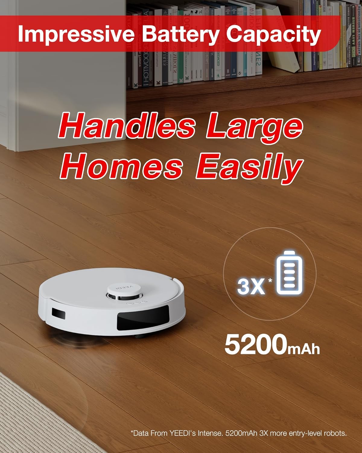 Yeedi C12 Robot Vacuum Cleaner and Mop, 8000Pa Strong Suction, ZeroTangle Brush, Smart Navigation, Self-Charging, White