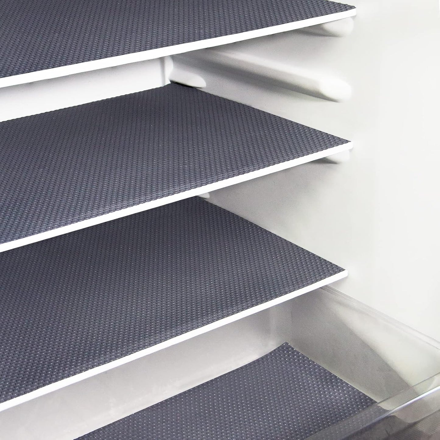 8Pcs Refrigerator Liners, Washable Fridge Liner Mats Covers Pads for Glass Shelf Cupboard Cabinet Drawer Home Kitchen Accessories Organization (Gray)