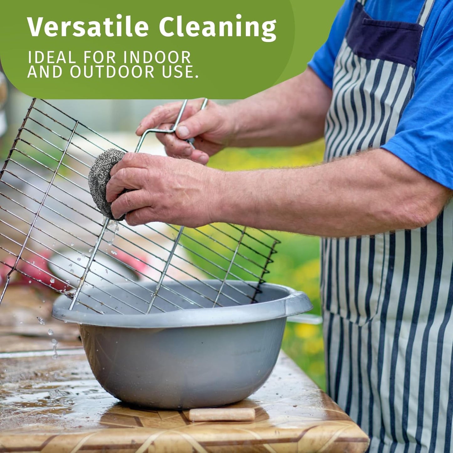 Brheez Stainless Steel Cleaner Scouring Pads [12 Pack] - Industrial & Commercial Strength Large Cleaning Supplies Dish Sponge - Individually Wrapped 50 Gram