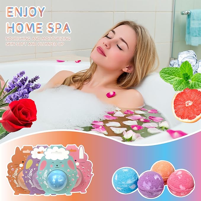 Handmade SPA Bubble Bath for Relaxing,Bath Bombs for Women Gift Set,Gift for Her/Him, Women, Girls, Wife, Mother,Rose and Mint Fragrance（2pack）