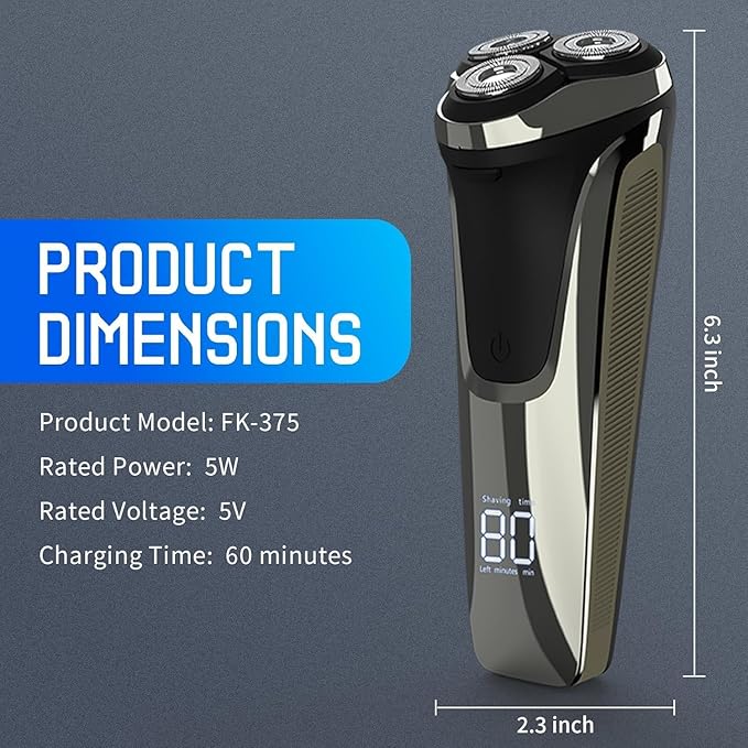 Snapbuy Electric Razor for Men, Snapbuy Electric Razor Pro of Father, 4D Floating Head Rotary Shaver,2025 New Electri c Shaver with LCD Display & Quiet Motor, IPX7 Waterproof (Black)