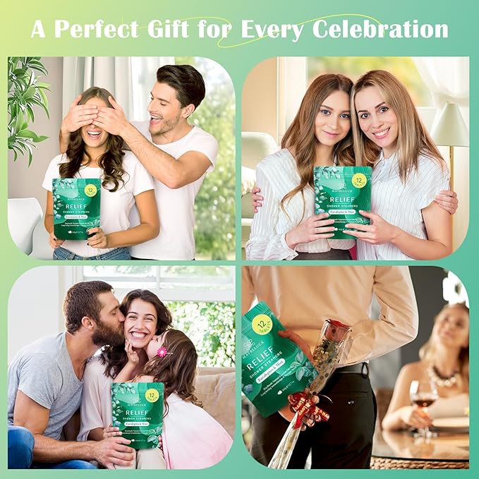 Eucalyptus Mint Shower Steamers 12 Pack - Eucalyptus for Shower, White Elephant Gifts, Stocking Stuffers for Adults, Christmas Gifts & Aromatherapy Birthday Gifts for Women Men Mom