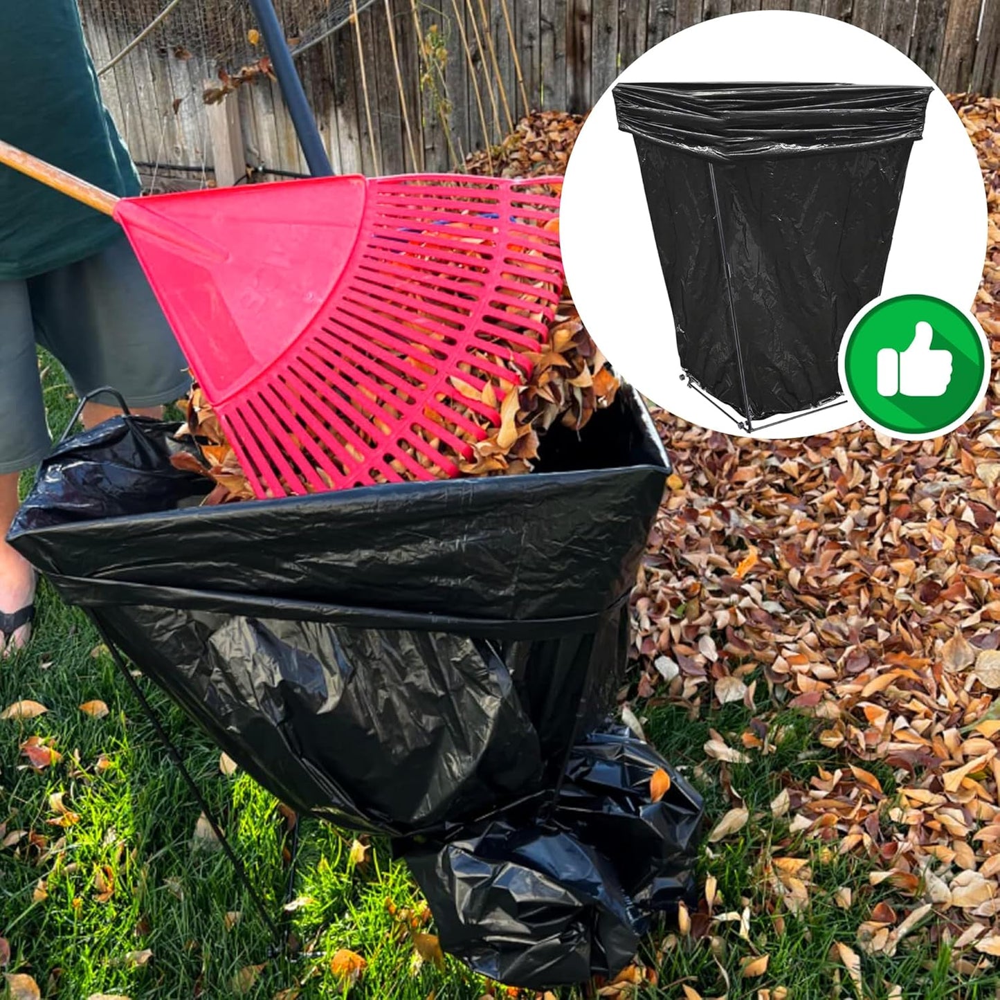 1pc Metal Trash Bag Holder - Garbage Bag Holder Frame Holds 30-45 Gallon Plastic Bags-Multi-Use Outdoor Leaf Bag Stand for Yard Camping Garden Lawn Party Supplies