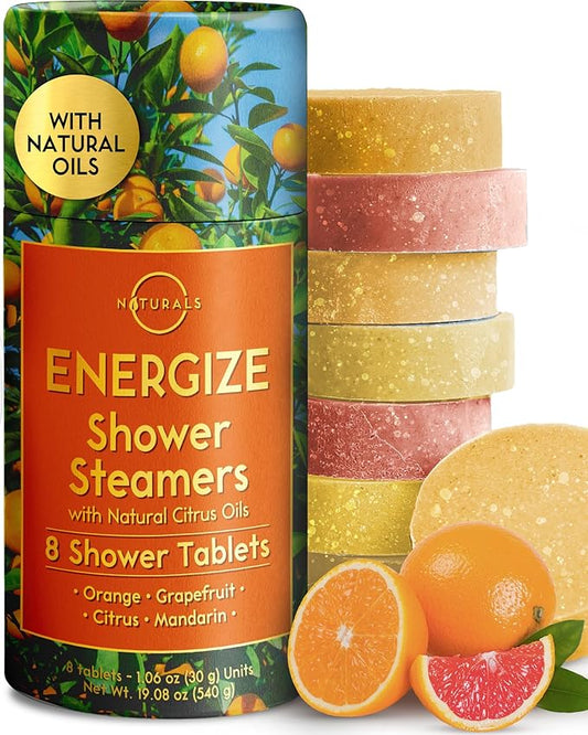Shower Steamers Aromatherapy - Birthday Gifts for Women - Shower Bombs Aromatherapy, Spa Day Essentials, Relaxation Spa Gifts - Self Care Unique Gifts for Women and Men (Citrus 8 Count)