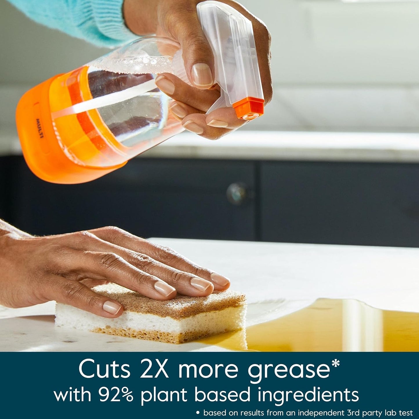 Grove Co. Multi Purpose Cleaner, Refill Concentrate (2 x 1 Oz) + Glass Spray Bottle (16 Oz), Plant-based Household Cleaning Supplies Bundle, No Plastic Waste, 100% Natural Lemon & Eucalyptus Scent