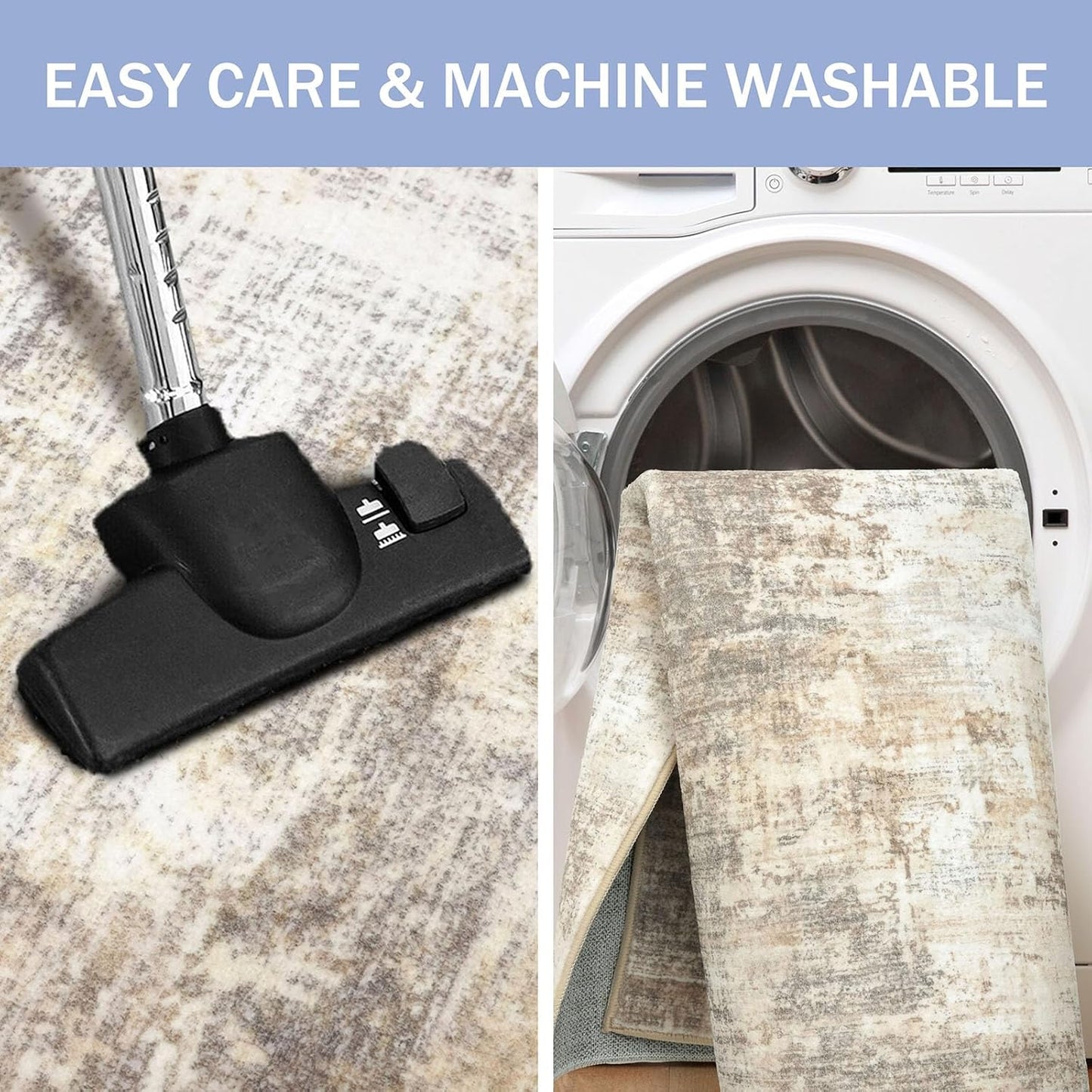 IOHOUZE Abstract Runner Rug 3x20 Ft Extra Long Washable Runners for Hallways, Non Slip Kitchen Runner Printed Faux Wool Entryway Runner Indoor, Modern Abstract Floor Carpet for Hall Stair, Beige Brown