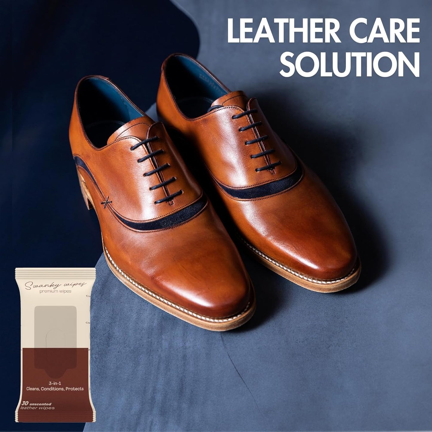 Swanky Leather Wipes - Leather Cleaner and Conditioner for Purses, Shoes, Furniture Polish & Car Seats, Prevents Fading & Cracking, Restores Softness & Shine - Soft Wipes, 300 Count