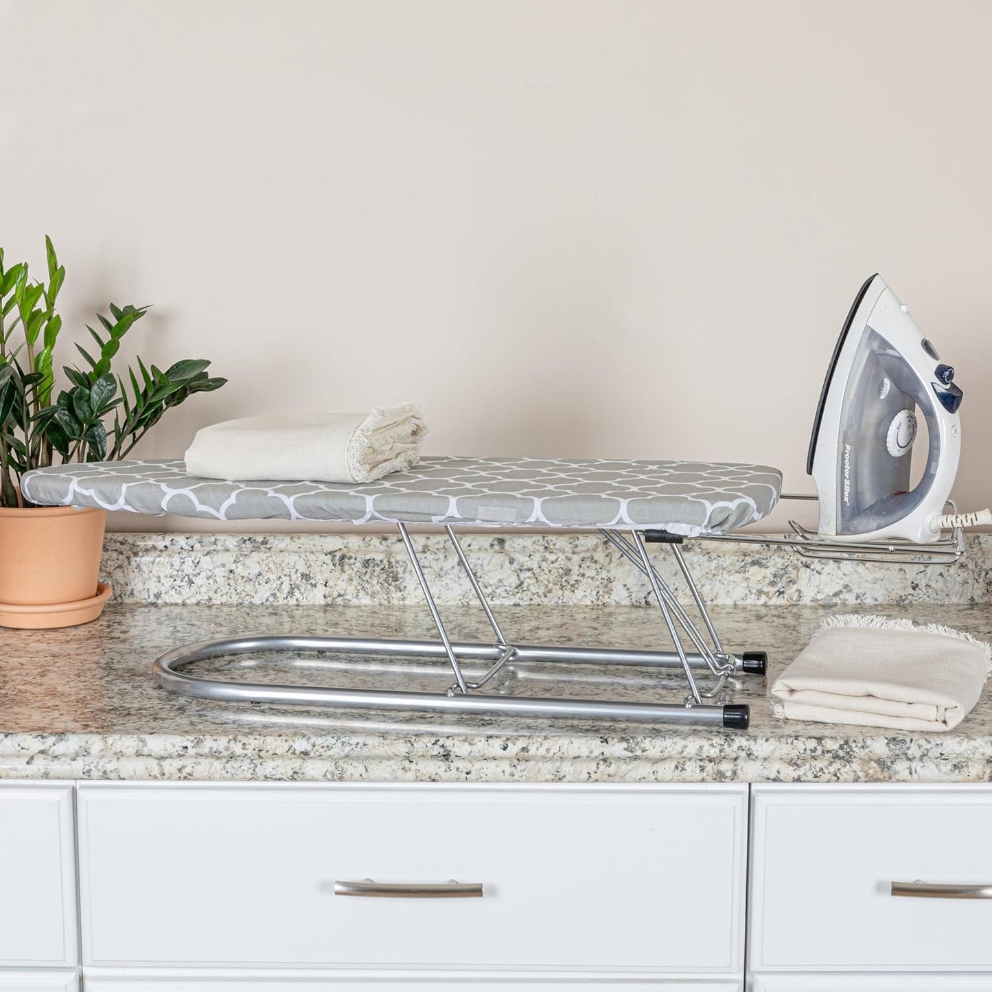 Household Essentials Tabletop Ironing Board with Iron Rest and Door Hanger | Compact Folding Ironing Station for Dorm Rooms, Apartments, and Small Spaces | 36.5"x12"