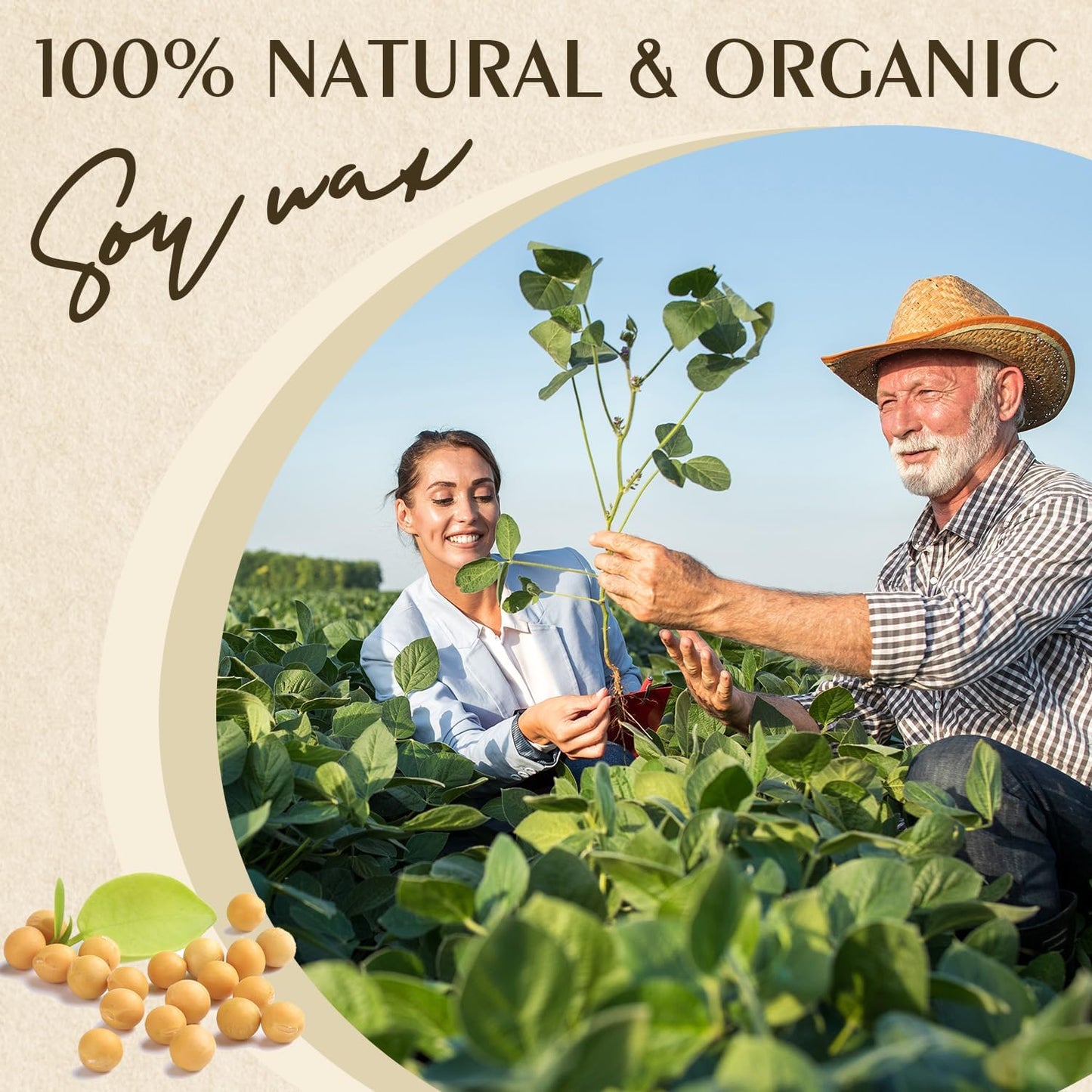 Soy Wax, Waxcanpy Natural Candle Wax, Organic Soy Wax for Candle Making from Farm, No Additives, Harmless and Pure (10lb)