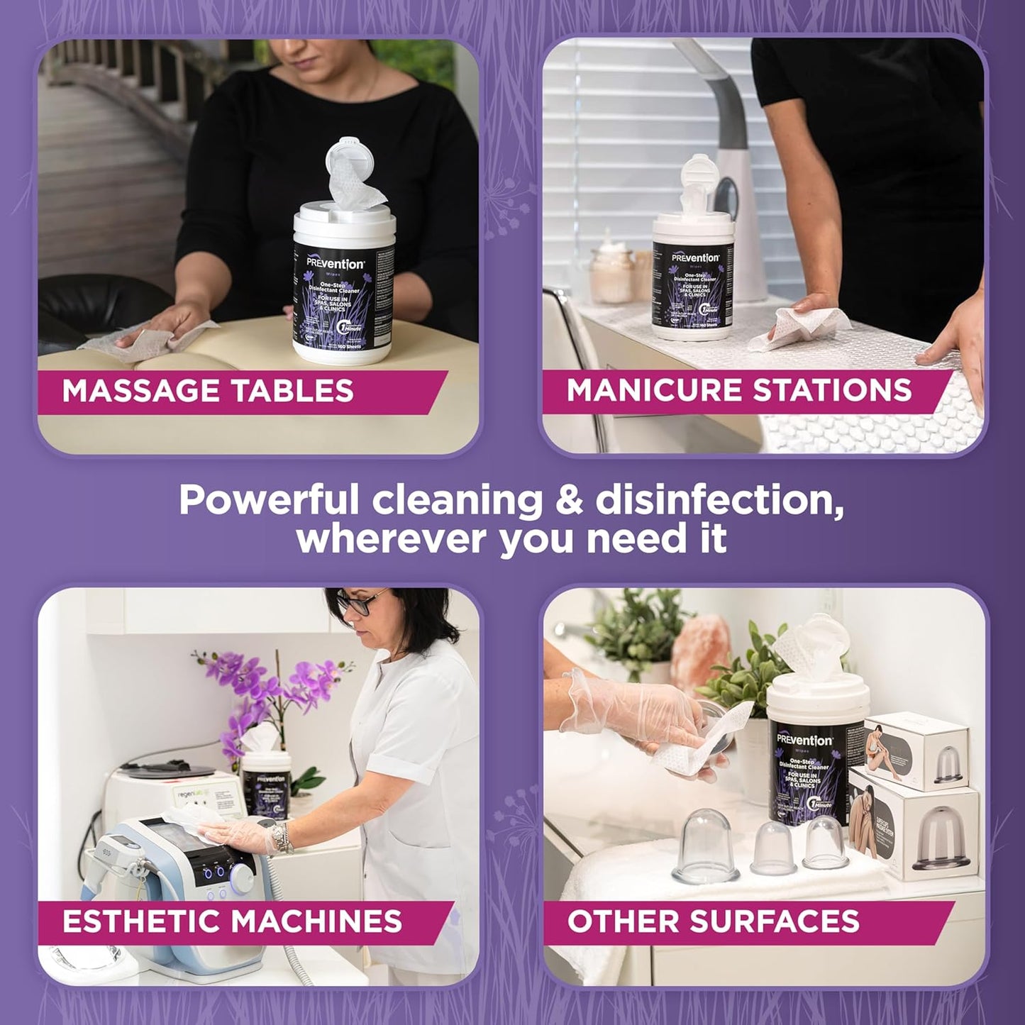 Prevention All Purpose Disinfectant Wipes – Cleaning Wipes Canister, Bulk Cleaner Towelettes for Salons, Spas, Clinics – Hospital Grade Surface Sanitizing – 160 Count per Canister (12 Pack)