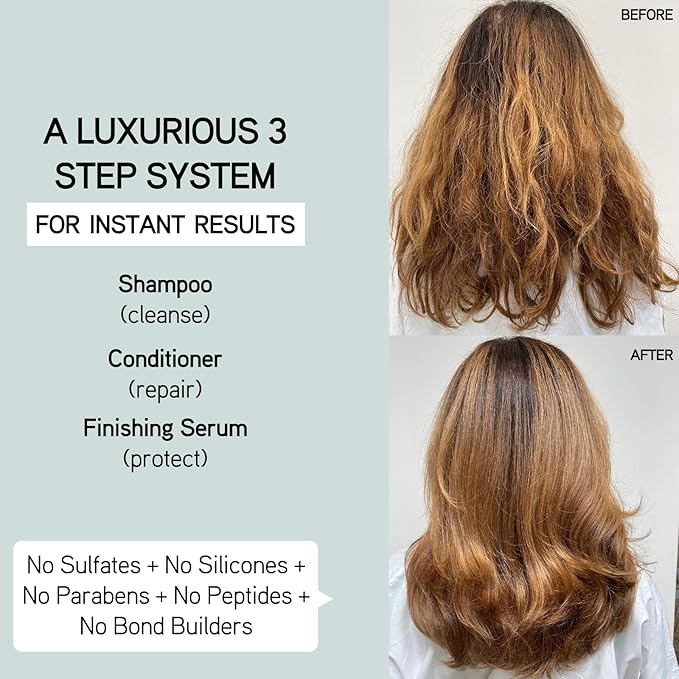 ILES FORMULA Mini Signature Collection – Moisturizing Travel Shampoo & Conditioner w/Mini Finishing Serum Blow Dry Cream for Dry, Damaged, Frizzy Hair - Salon Grade Anti-Frizz Hydrating Hair Care Set