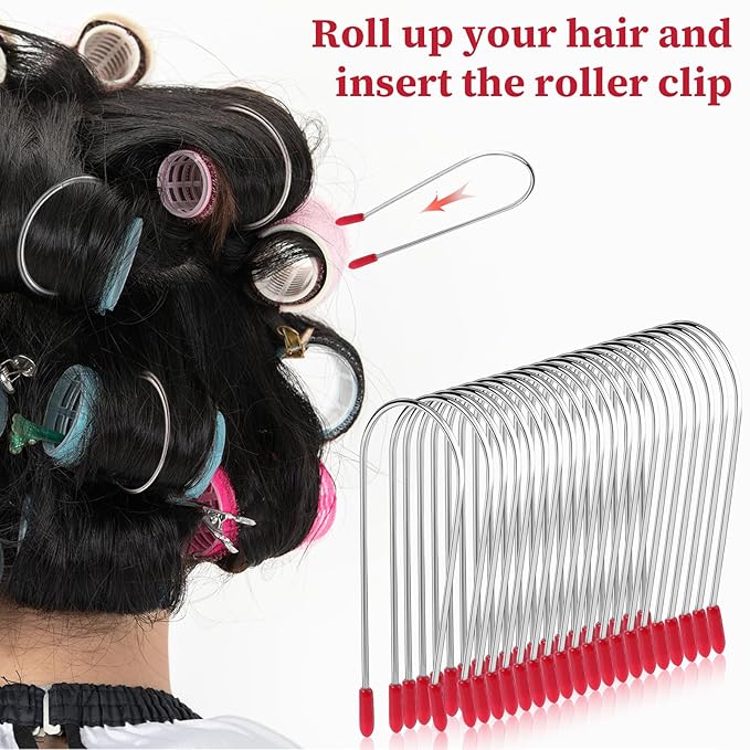 20 Pieces Hair Roller Clips, Replacement Securing Pins Kit for Long Hair, Portable Travel 1.25 Inches Rollers