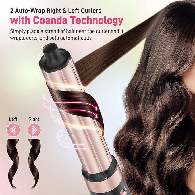 Dual Voltage Hot Air Styler Wrap - 5 in 1 Hair Dryer Brush,Multi Hair Styler, with Fast Drying Blow Dryer, Styling, Straightening & Volumizing