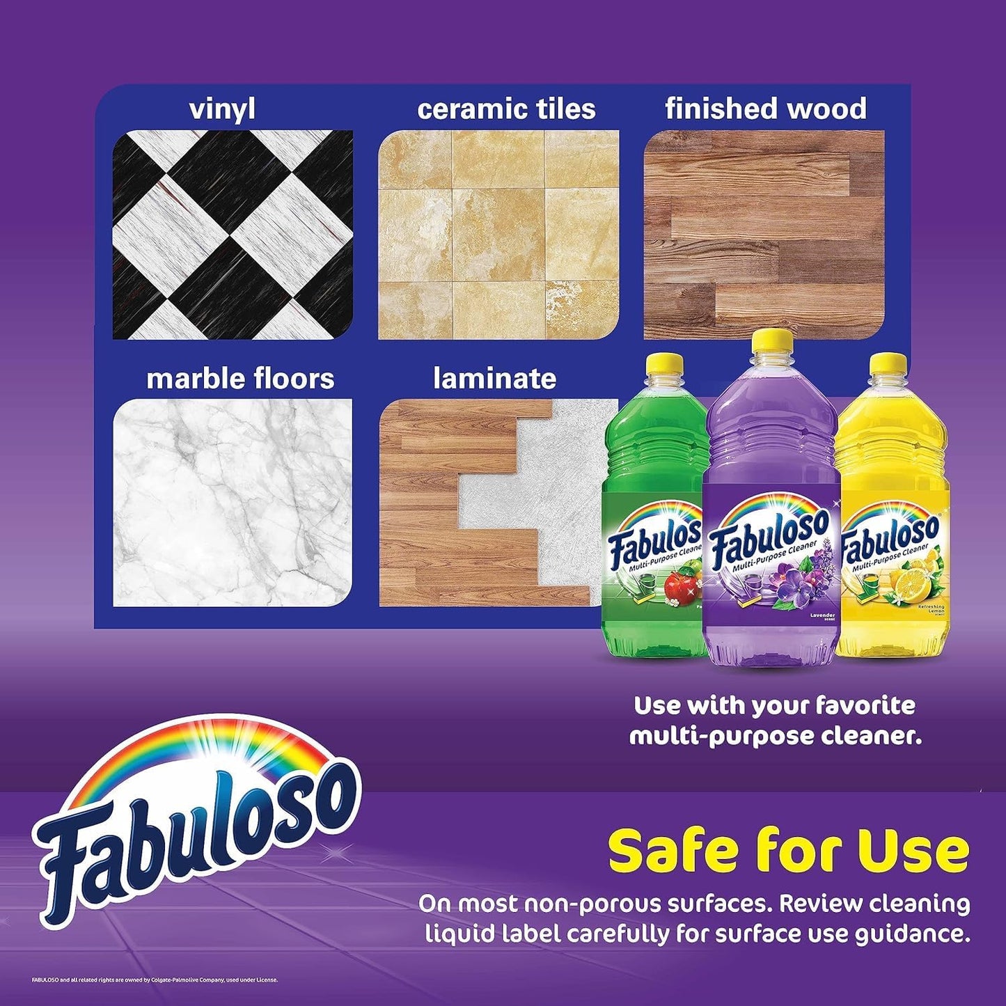 Fabuloso Microfiber Cleaning Cloths, Rainbow - Lint-Free, Scratch-Free Cleaning Cloths for Surfaces and Wood Furniture - Dustless Cloth for Bold and Bright Cleaning Experience, 8 Count - 2 Pack