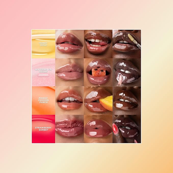 Gisou Honey Infused Hydrating Lip Oil, Nourishing Moisturizer for Dry Lips, High Shine, Smooth Finish, Clear Golden Glow, Fresh Honey Scent, 8ml