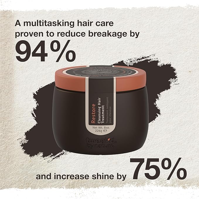 Tweak’d by Nature - Restore Cleansing Damaged Hair Treatment, Sulfate Free Conditioner for Damaged Dry Hair, Shampoo, Detangler, and Intensive Hydrating Solution and Shine Serum (8oz)