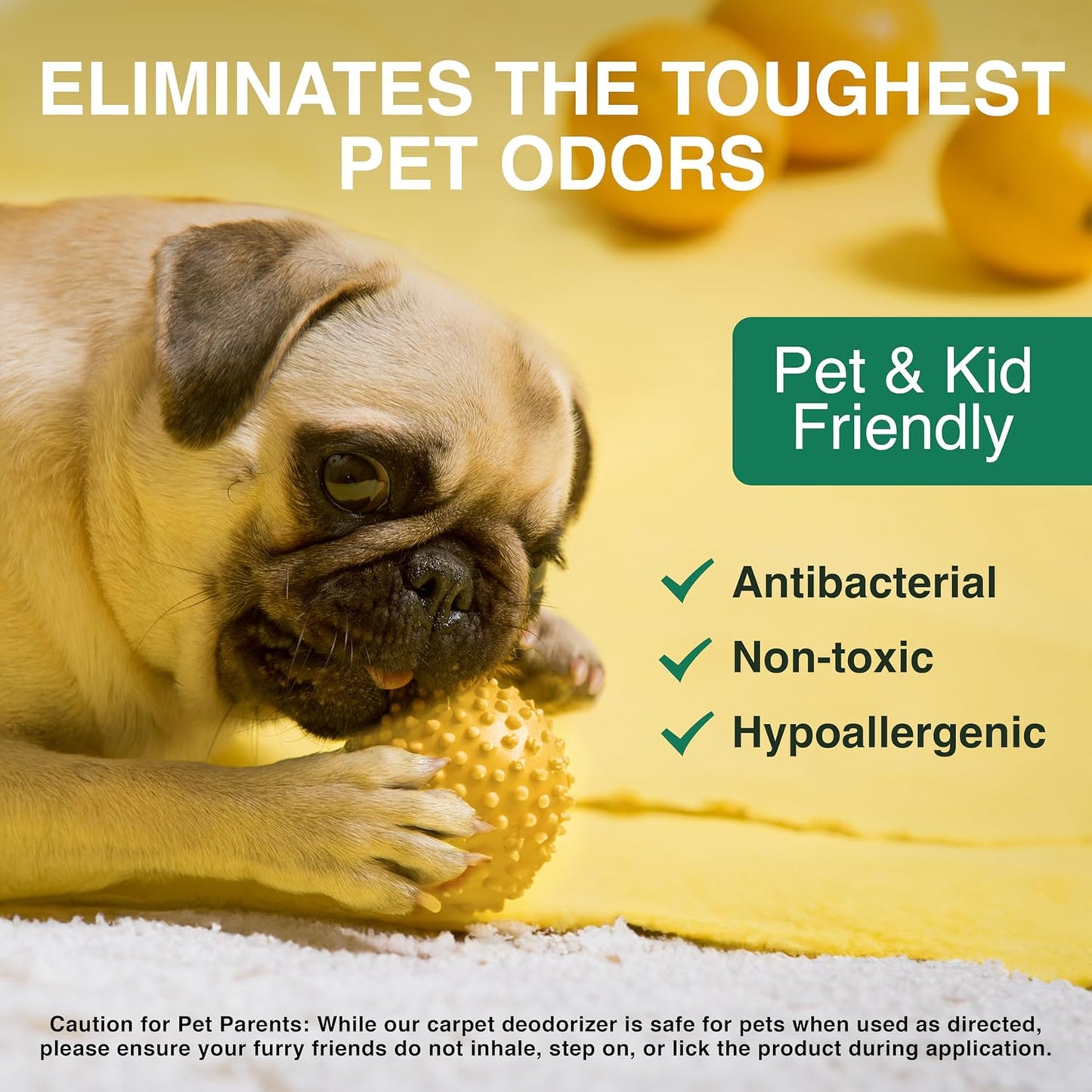 Good Natured Brand | Carpet Deodorizer & Freshener Powder | 70 oz Pet Odor Eliminator for Strong Odor & Pet Urine | Fresh Natural Lemon & Eucalyptus Scent | Safe for Homes with Pets