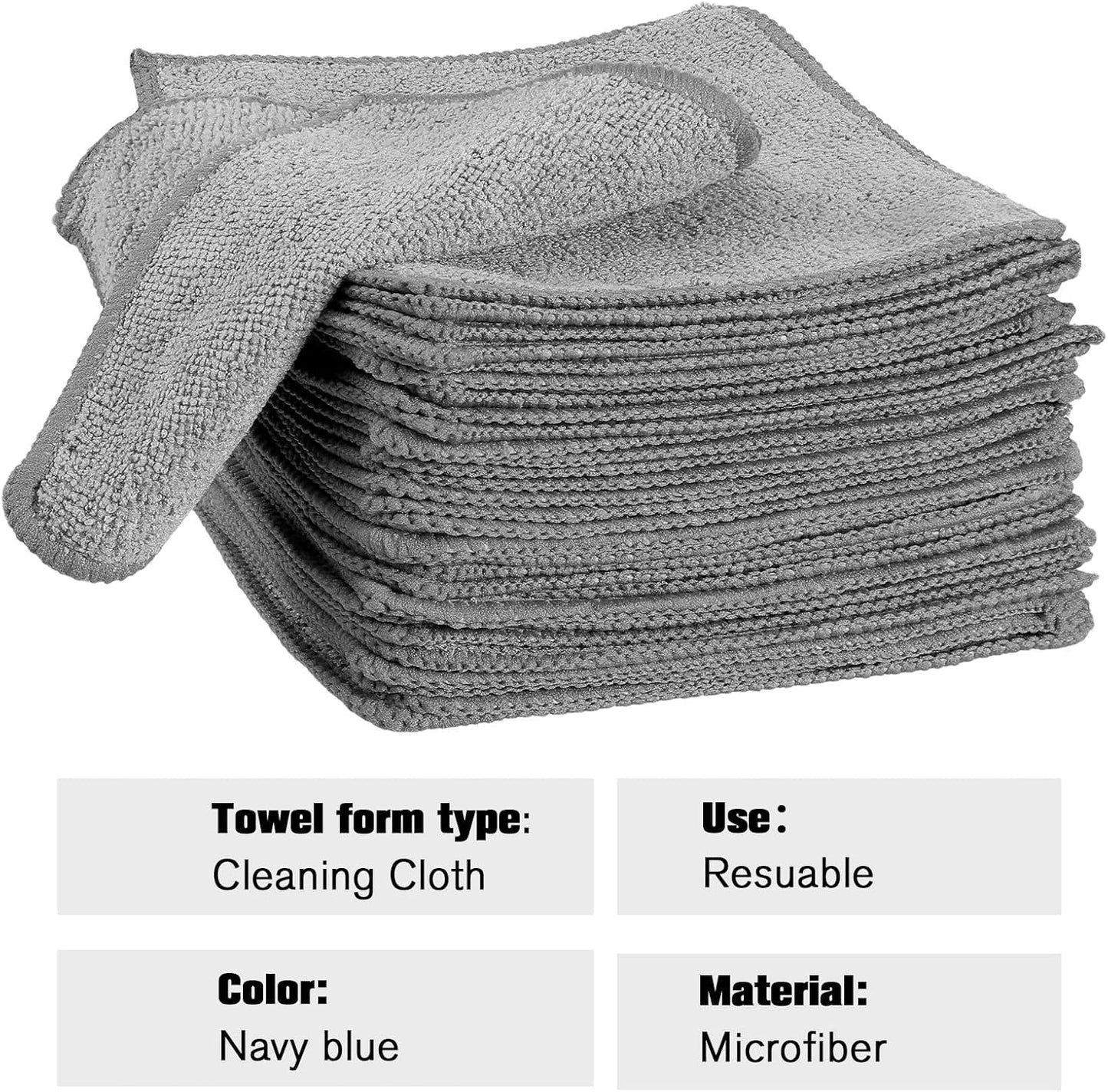 Tanlade Microfiber Cleaning Cloth 6"x6" Cleaning Rags Reasonable Kitchen Towels Microfiber Towels Cars Wash Dry Erase Cloth (Gray,30 Pcs)