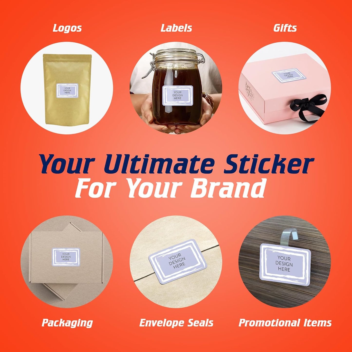100 Custom Vinyl Stickers - Upload Your own Image, Text, Design, Logo - Personalized Logo Labels for Handmade, Packaging, Bottle, Jars, Candle, Brand Stickers (Lavender, 3x2)
