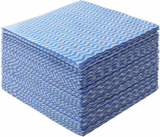 Disposable Cleaning Cloths Reusable Dsih Cloths for Kitchen Disposable Dish Rag Dry Fast 11.8x11.8 inch Pack of 100, Blue