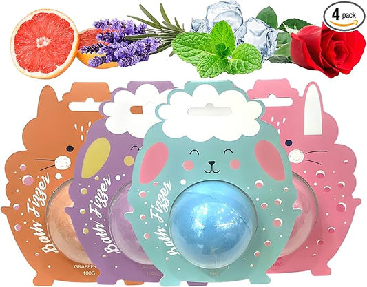 Handmade SPA Bubble Bath for Relaxing,Bath Bombs for Women Gift Set,Gift for Her/Him, Women, Girls, Wife, Mother,Four Styles and Four Fragrance（4pack）