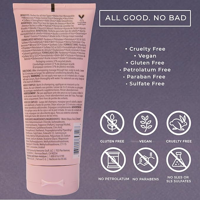 DAILY DOSE (2Pack 6oz Deep Conditioner Hair Mask/Masque - Treatment for Dry, Damaged & Colored Treated Hair - Paraben Free, Phthalates Free, Vegan & Cruelty Free - for All Hair Types