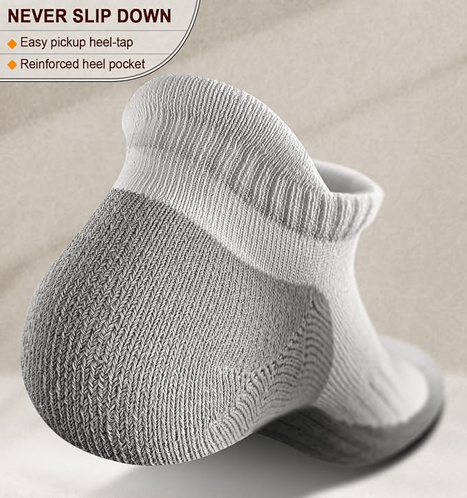 BULLIANT Men Running Socks 6Pairs-Ankle Athletic Socks Wicking Cushioned for Men Walking-Arch Compression Support