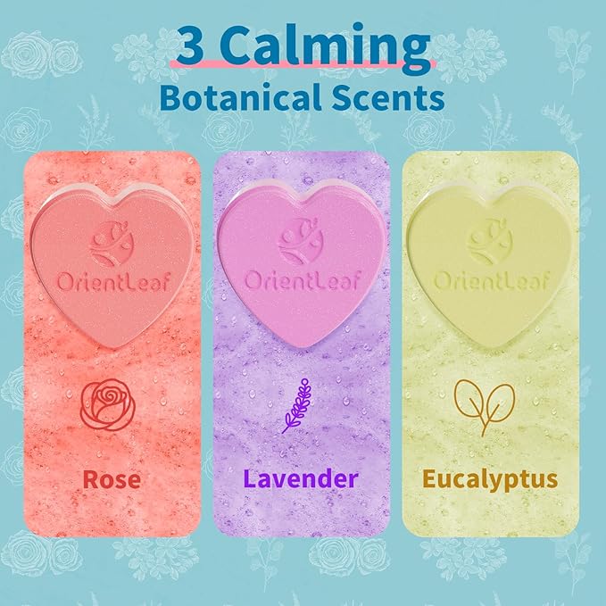 Bath Bombs for Women, Stocking Stuffers, Bath Bombs Plant Scented Lavender, Rose, Eucalyptus, 6 x 2 oz