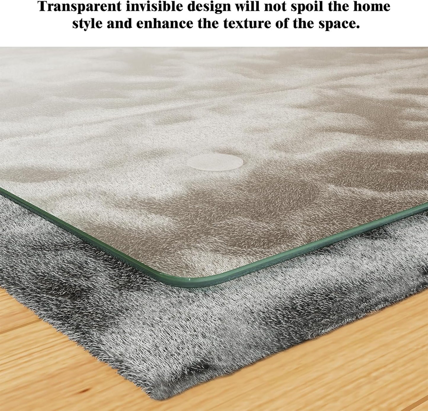 Koonmi Tempered Glass Chair Mat for Hardwood Floors & Carpets, 48" x 80“ Transparent Heavy Duty Office Floor Protector with Noise-Free Gliding Shatterproof for Home Office Desk