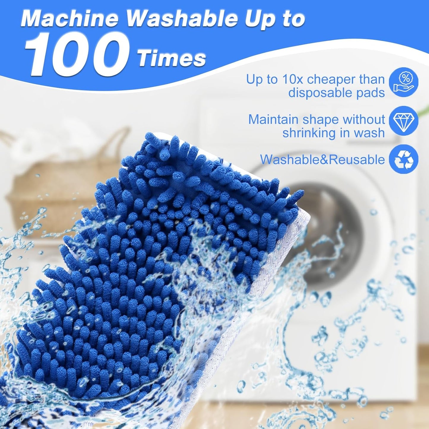 Mop Refill Heads Compatible with O Cedar Dual-Action Flip Mop,Microfiber Replacement Mop Heads for Dry/Wet Use,Washable& Reusable for All Floor Cleaning(3 Pack)