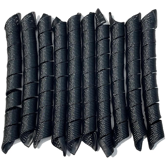 50 Pcs Heatless Spiral Hair Curlers 22inch Magic No Heat Hair Curls For Long Hair 6Pcs Styling Hooks DIY Hair Rollers Set（black）
