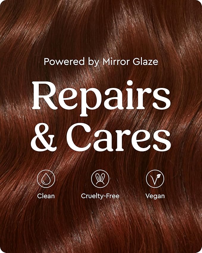 glaze MirrorGlaze Super Sleek Hair Shine Spray – Transforms Frizz to Glass-Like Shine, Protects from Heat, Blocks Humidity + Repairs Bonds – 6.4 oz
