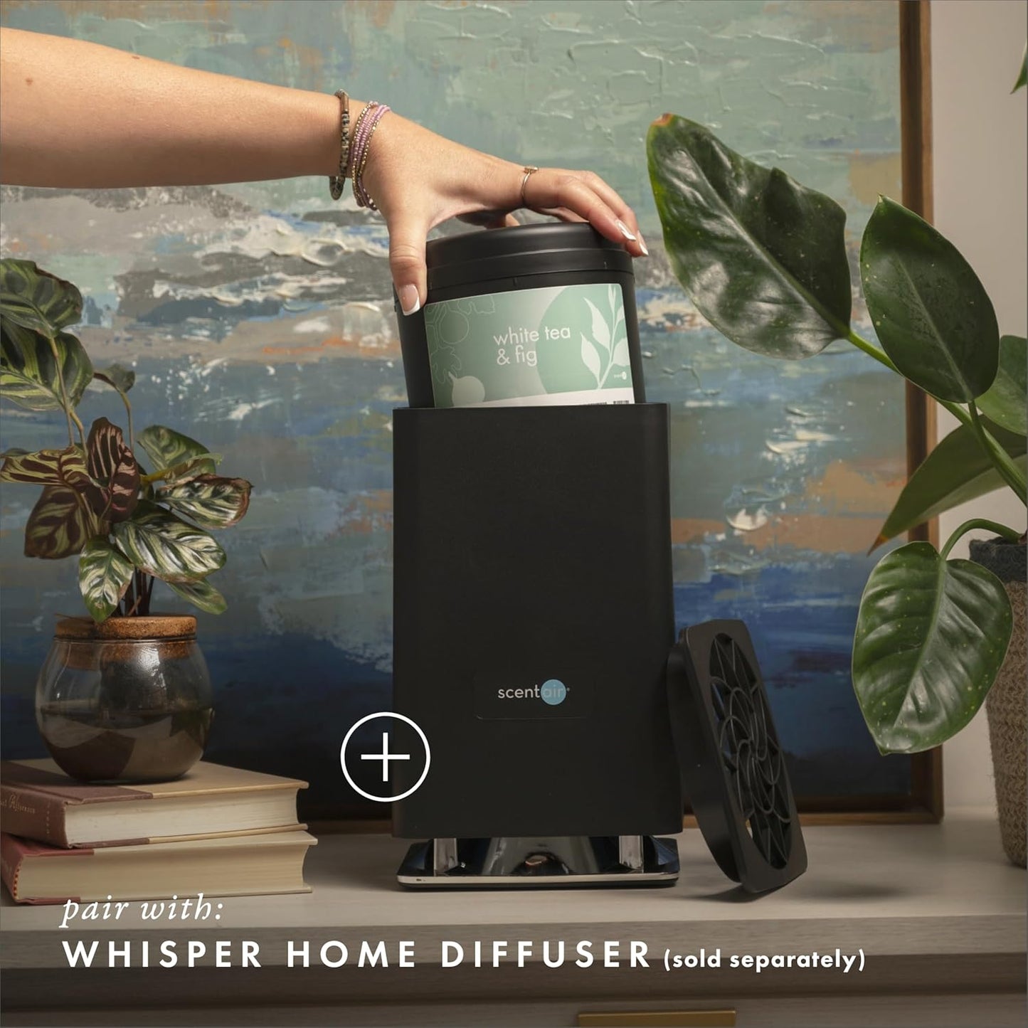 ScentAir Whisper Home Monthly Plug-in Refill, Fragrance Cartridge for Home and Office, White Tea & Fig